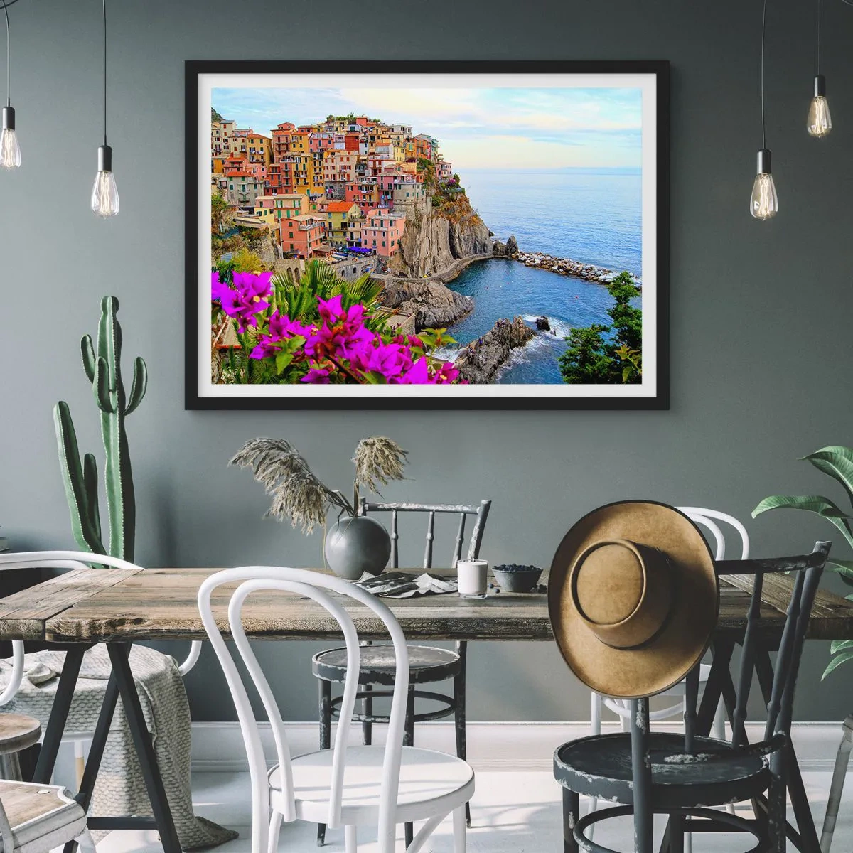 Plagát v čiernom ráme - Usmievavé mesto - 70x50 cm