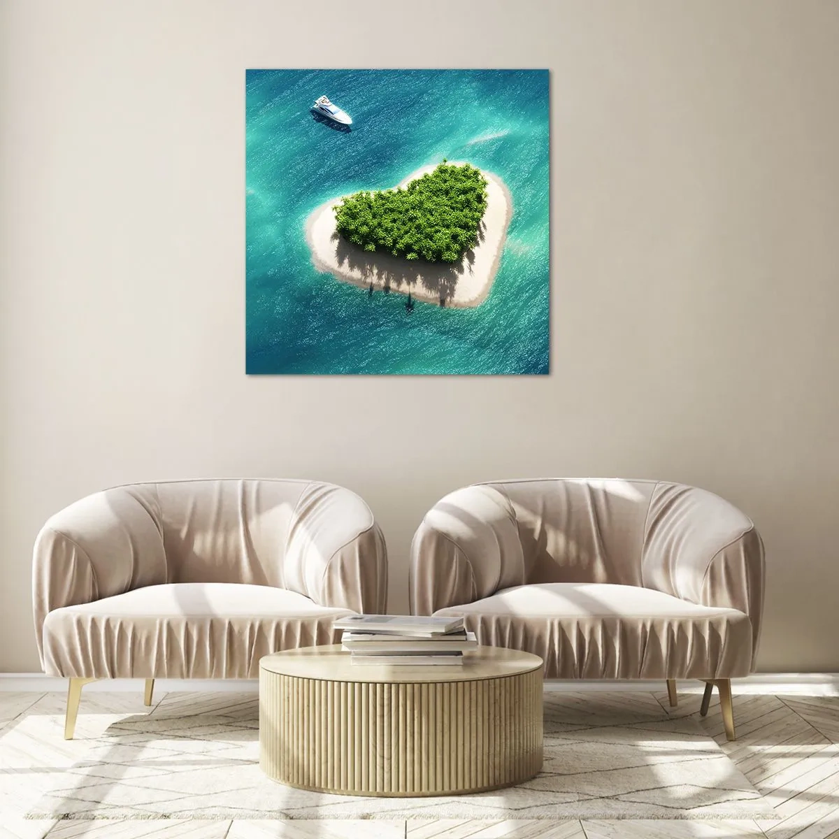 Obraz na skle - Milujem leto - 60x60 cm