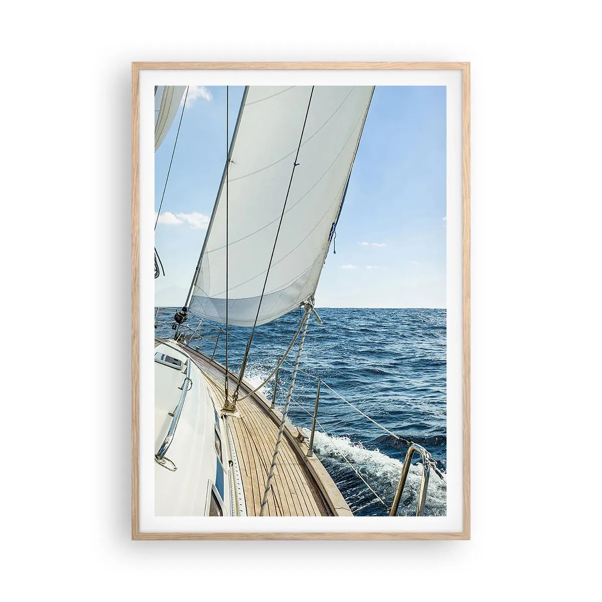 Plagát v ráme zo svetlého duba - Ahoj, dobrodružstvo - 70x100 cm