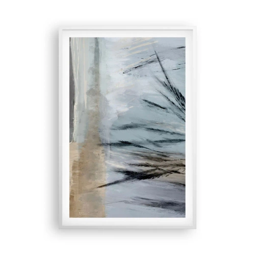 Plagát v bielom ráme - Zimné polia - 61x91 cm