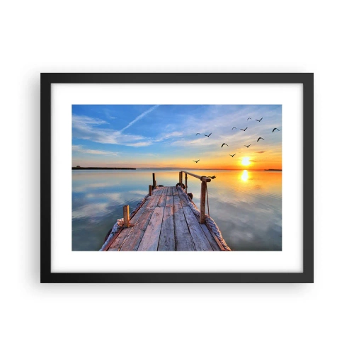 Plagát v čiernom ráme - Ísť pred seba smerom k slnku - 40x30 cm