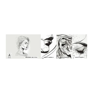 Vzorka samolepiacej fototapety Deluxe Sticker - Portrét v zamyslení - Žena, Portrét, Linka - 100x30 cm