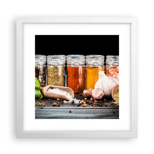Plagát v bielom ráme - Aby mal život chuť - 30x30 cm