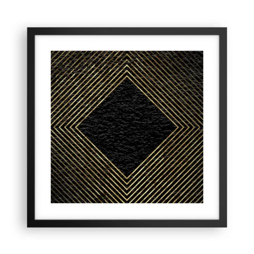 Plagát v čiernom ráme - Geometria v štýle glamour - 40x40 cm