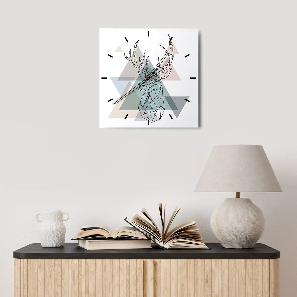 Nástenné hodiny - V geometrickom lese - 30x30 cm