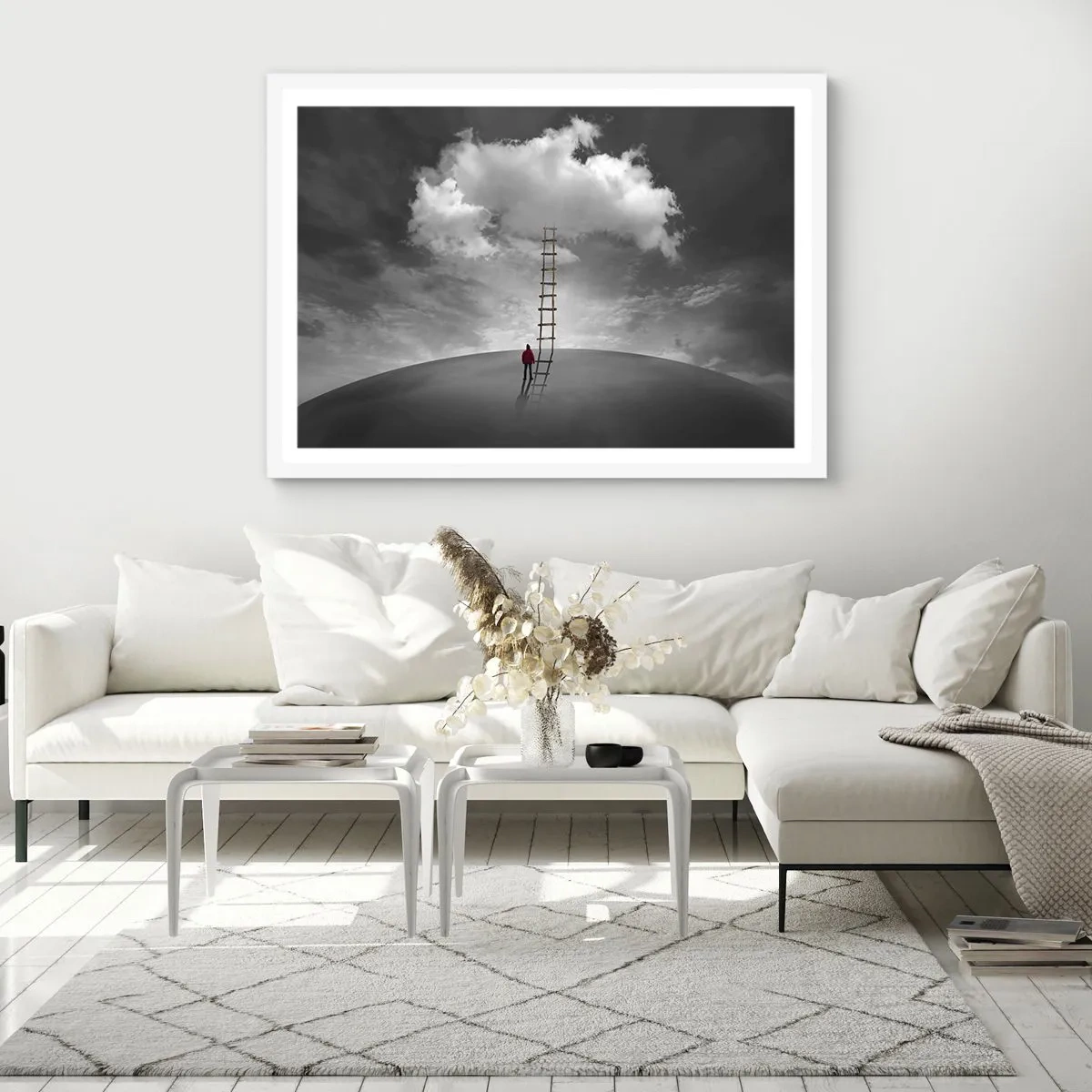 Plagát v bielom ráme - Všetko je možné - 100x70 cm