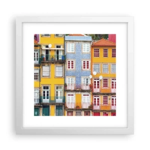 Plagát v bielom ráme - Farby starého mesta - 30x30 cm