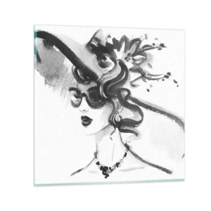 Obraz na skle - Dáma s charakterom - 60x60 cm