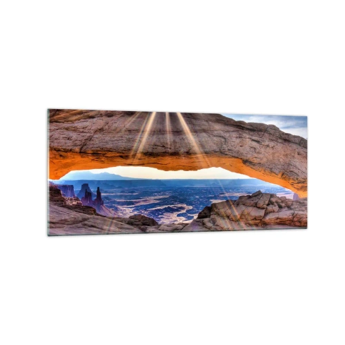 Obraz na skle - Skalnou bránou - 120x50 cm