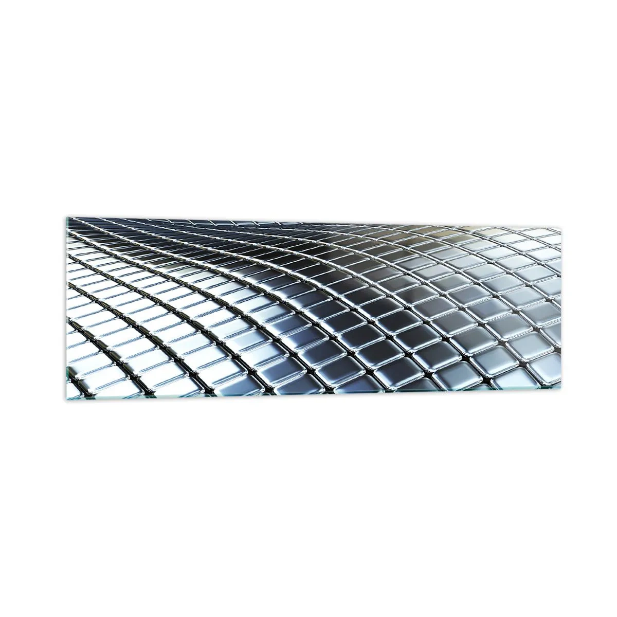 Obraz na skle - Kovová strieborná vlna - 160x50 cm