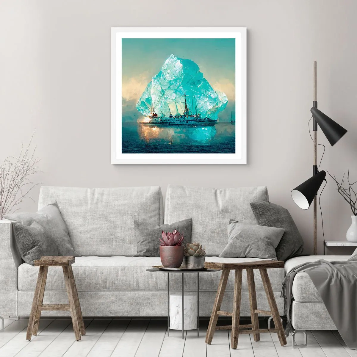 Plagát v bielom ráme - Arktický briliant - 50x50 cm