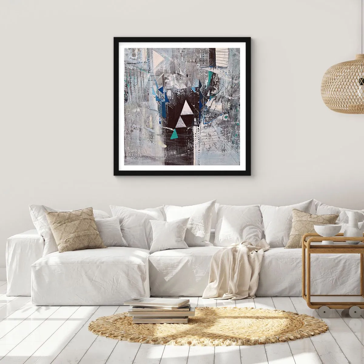 Plagát v čiernom ráme - Prednostné poradie trojuholníkov - 60x60 cm