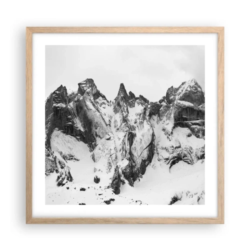 Plagát v ráme zo svetlého duba - Hrozivý žulový hrebeň - 50x50 cm