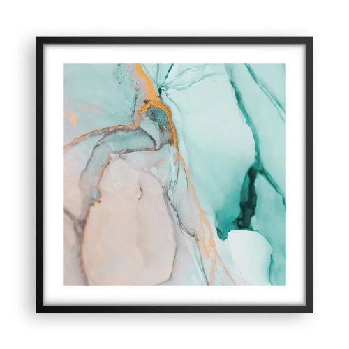 Plagát v čiernom ráme - Tanec tvarov a farieb - 50x50 cm