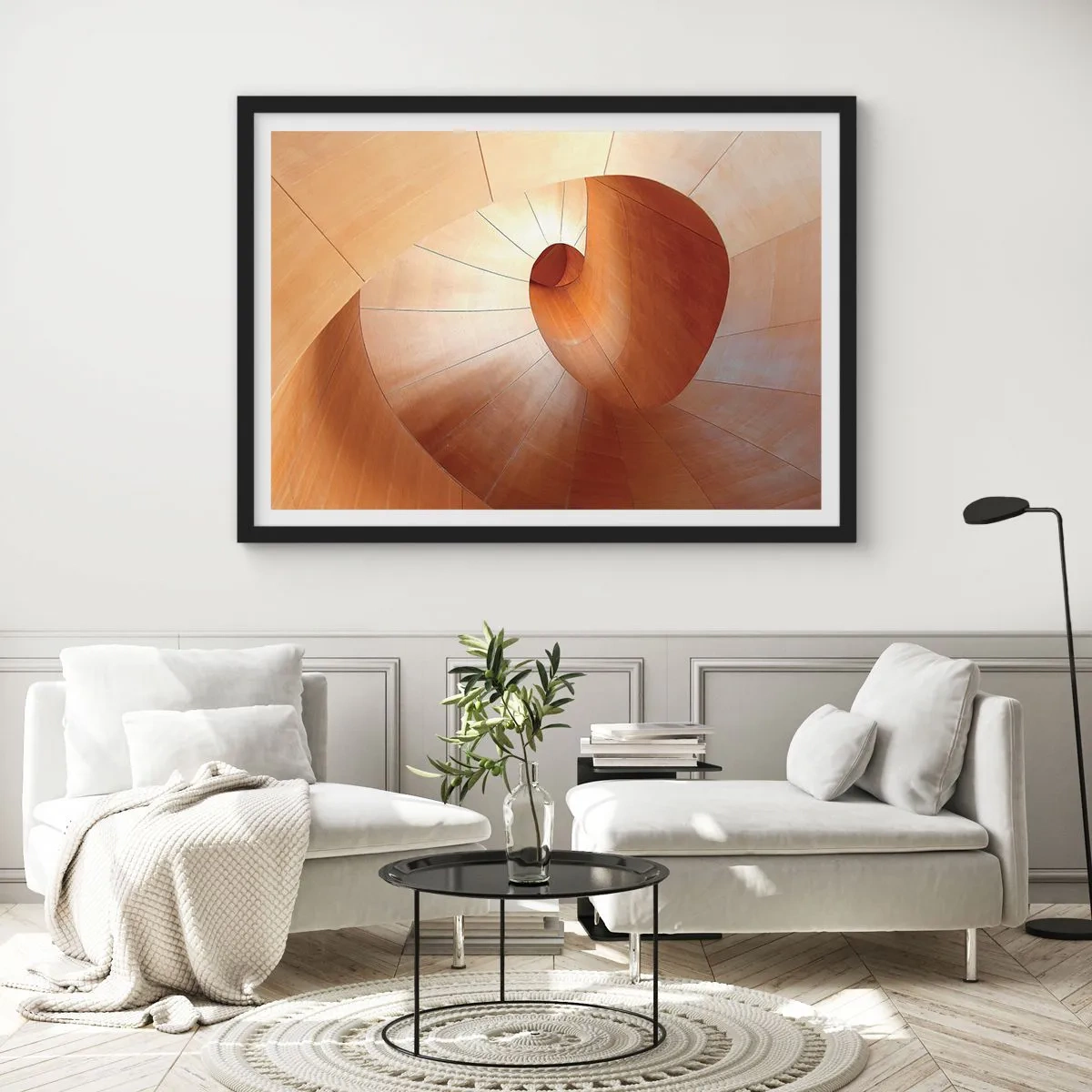 Plagát v čiernom ráme - Architektonická serpentína - 70x50 cm