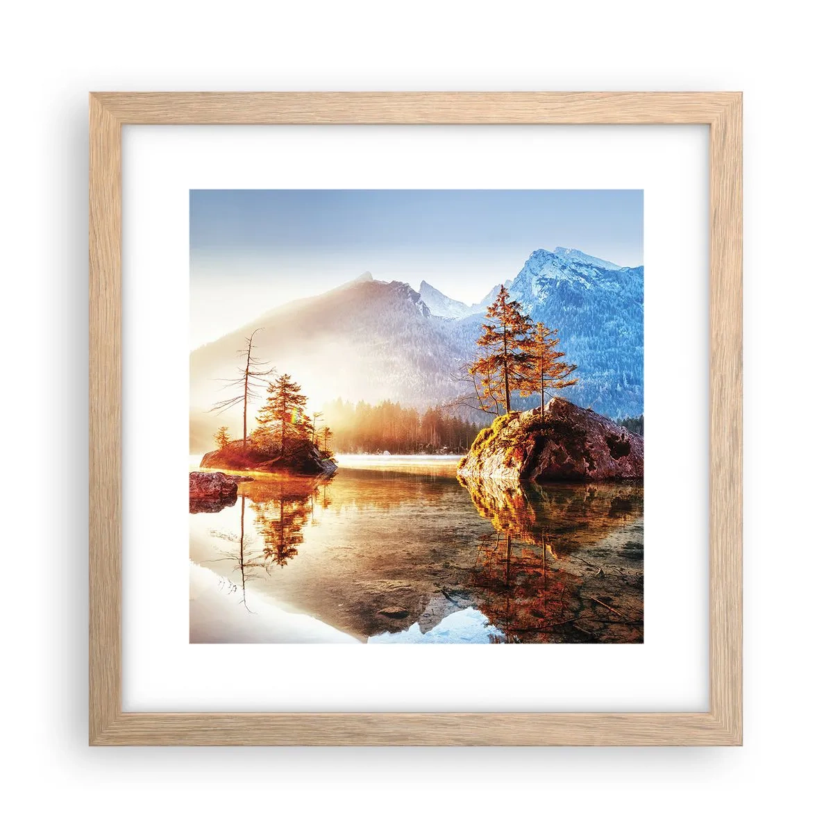 Plagát v ráme zo svetlého duba - Príroda v novom svetle - 30x30 cm