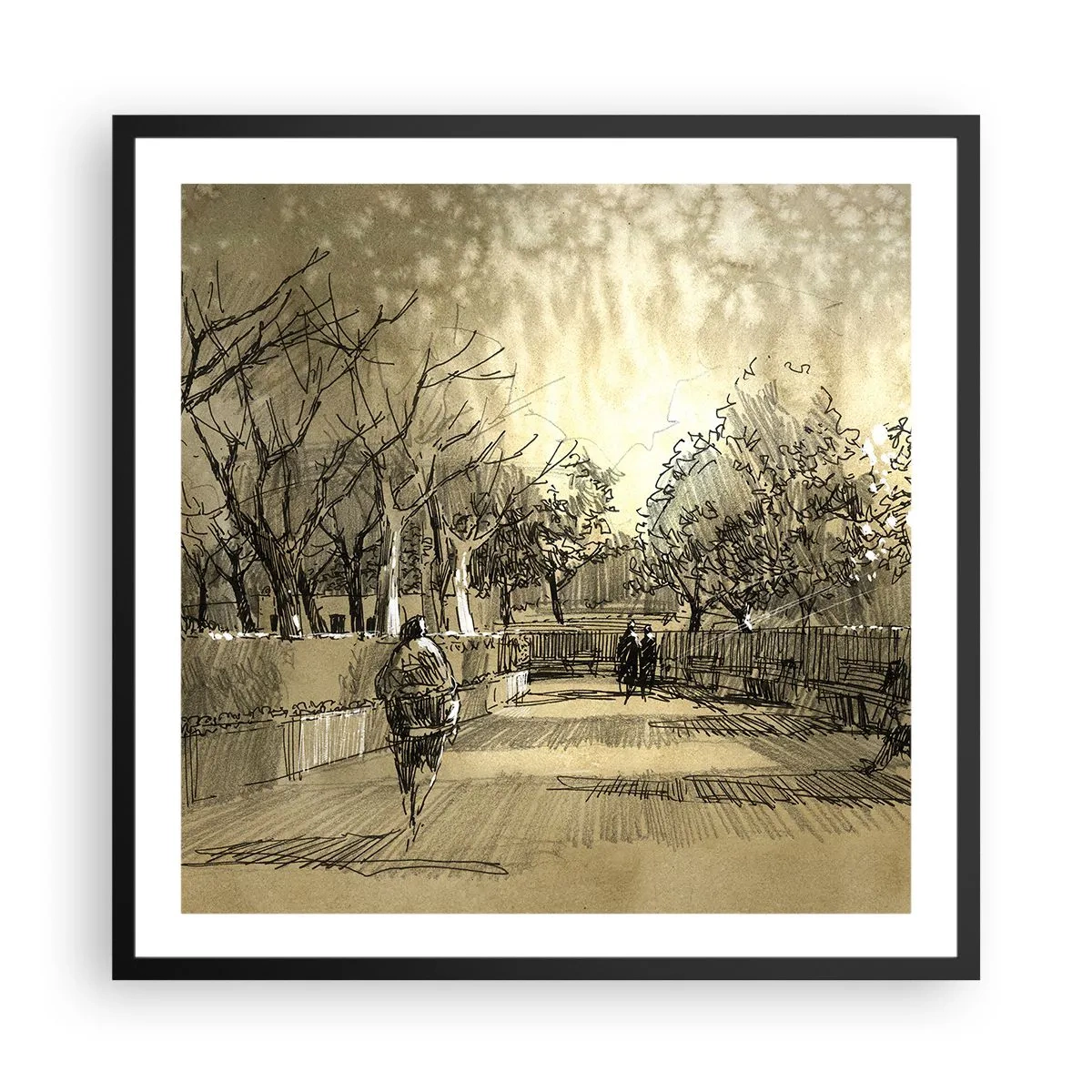 Plagát v čiernom ráme - Pierkom zastavený okamih - 60x60 cm