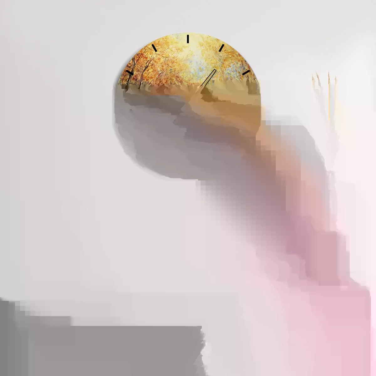 Nástenné hodiny - Zlatý potok - 40x40 cm