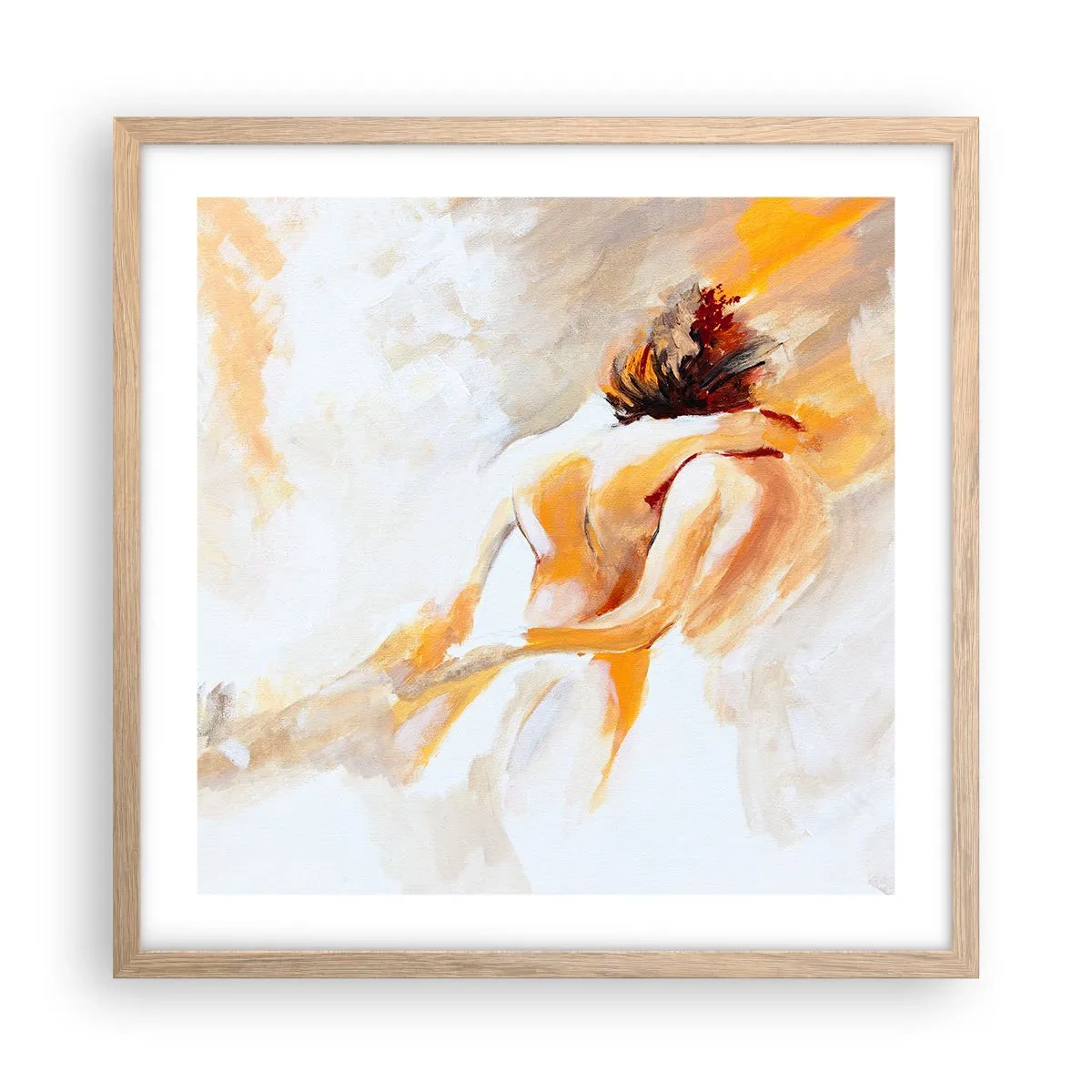 Plagát v ráme zo svetlého duba - Blízkosť v nebi - 50x50 cm