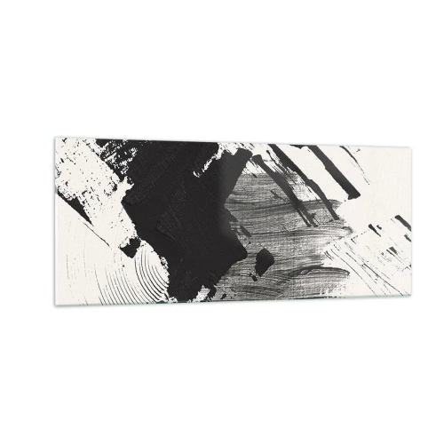 Obraz na skle - Abstrakcia – expresia čiernej - 100x40 cm