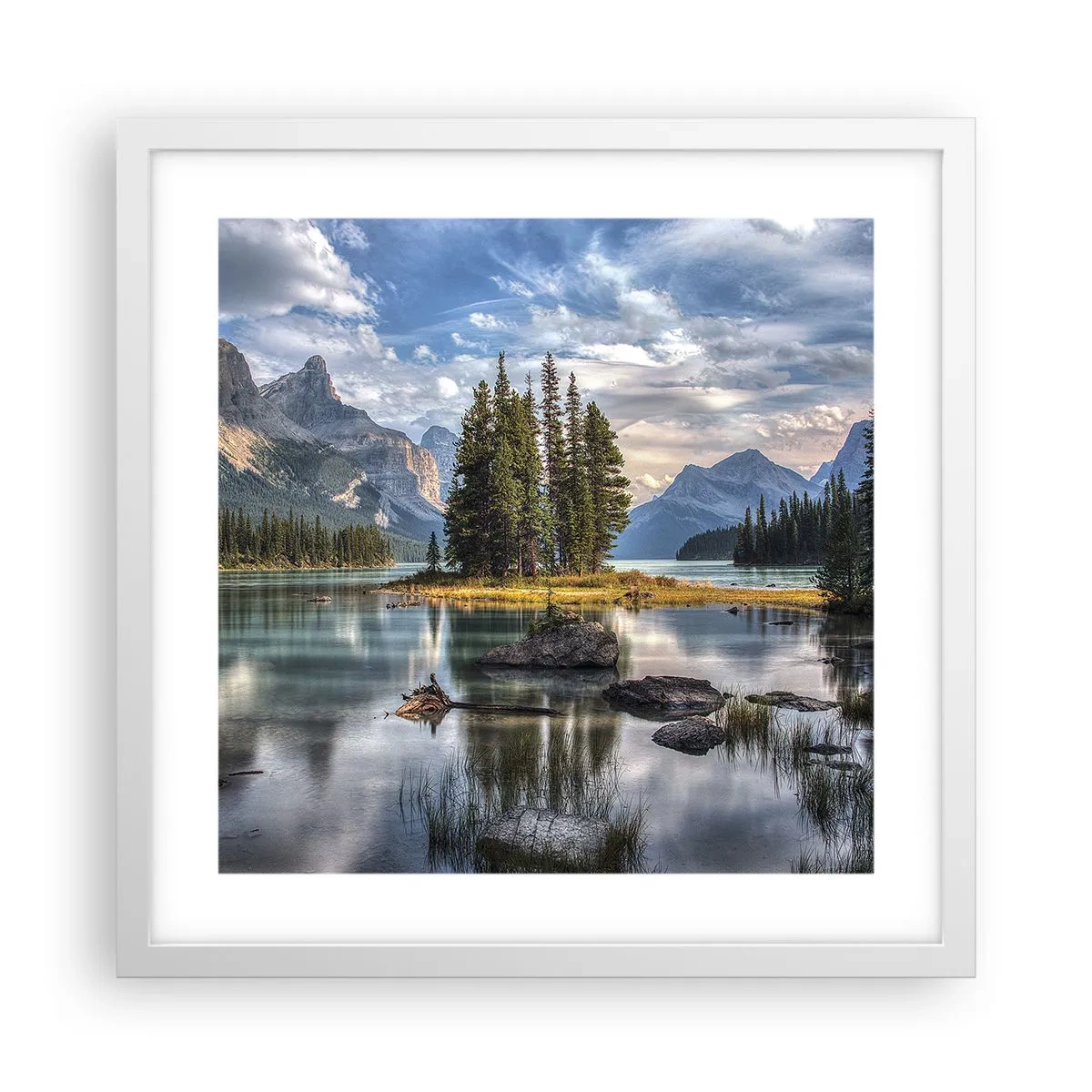 Plagát v bielom ráme - Pri veľkej a čistej vode… - 40x40 cm