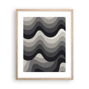 Plagát v ráme zo svetlého duba - Vlna za vlnou - 40x50 cm