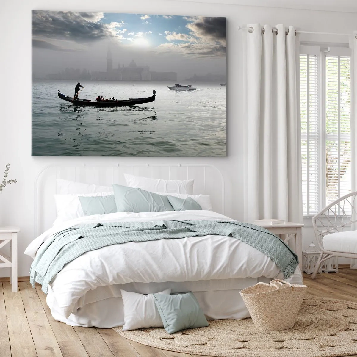 Obraz na plátne - Rozprávkové mesto z vody a hmly - 100x70 cm