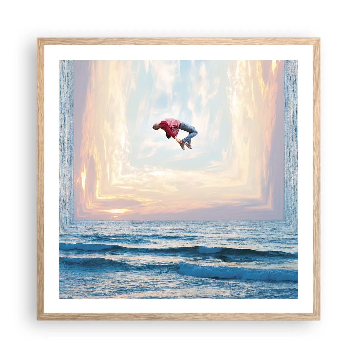 Plagát v ráme zo svetlého duba - Do inej dimenzie - 60x60 cm