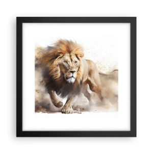 Plagát v čiernom ráme - Kráľ sa pohol - 30x30 cm