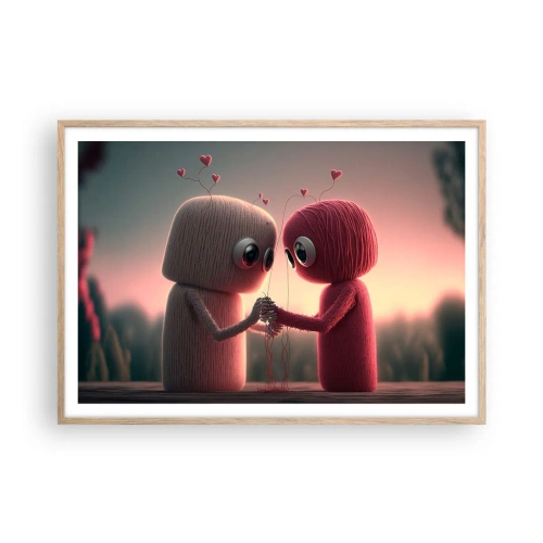 Plagát v ráme zo svetlého duba - Každý môže milovať - 100x70 cm