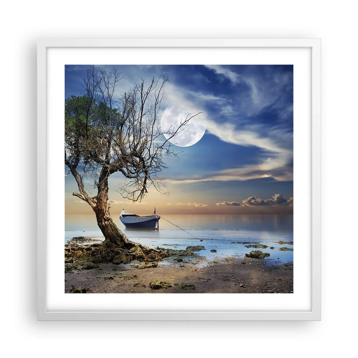 Plagát v bielom ráme - Je to koniec alebo začiatok? - 50x50 cm