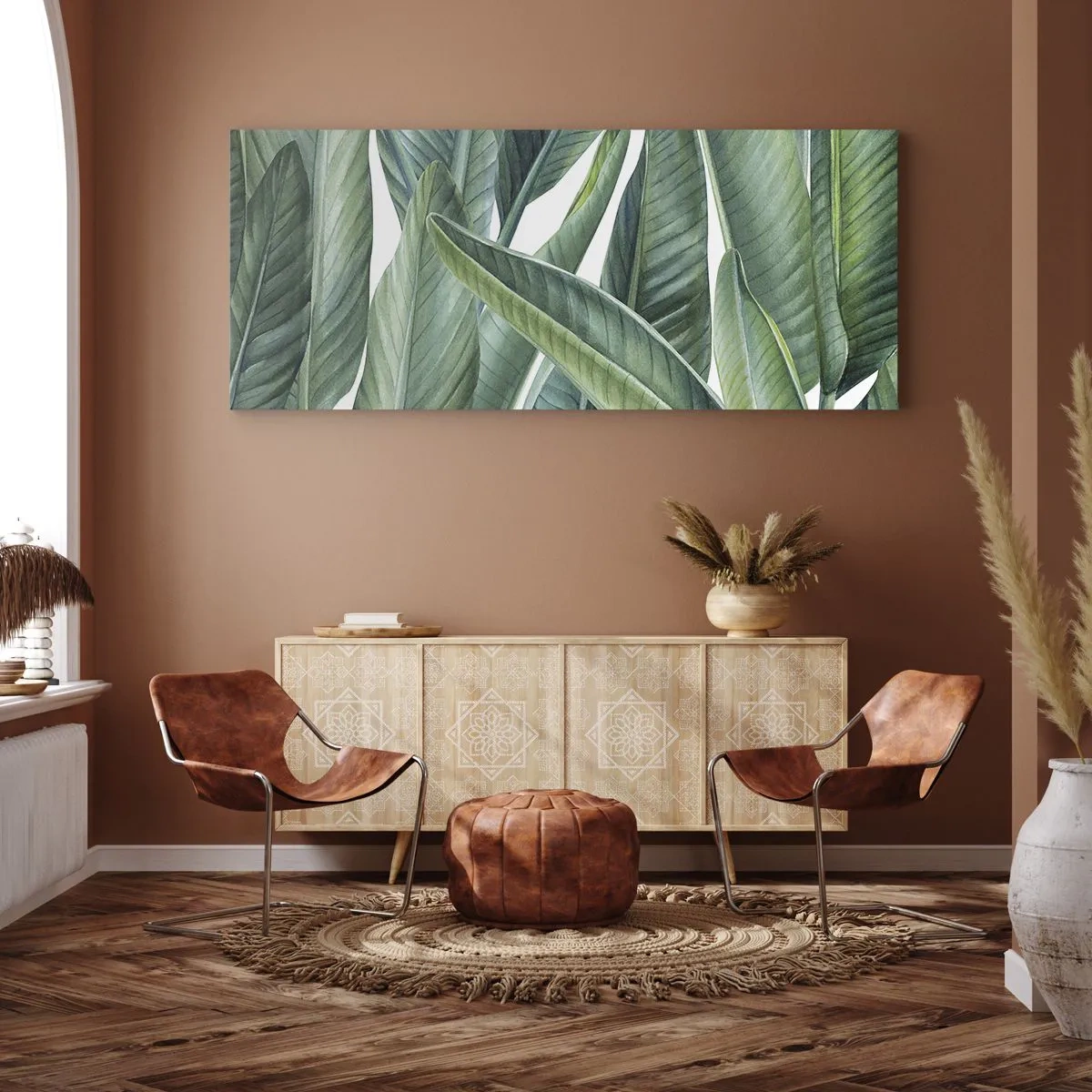 Obraz na plátne - Proste zelená - 100x40 cm