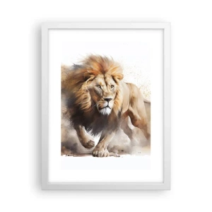 Plagát v bielom ráme - Kráľ sa pohol - 30x40 cm