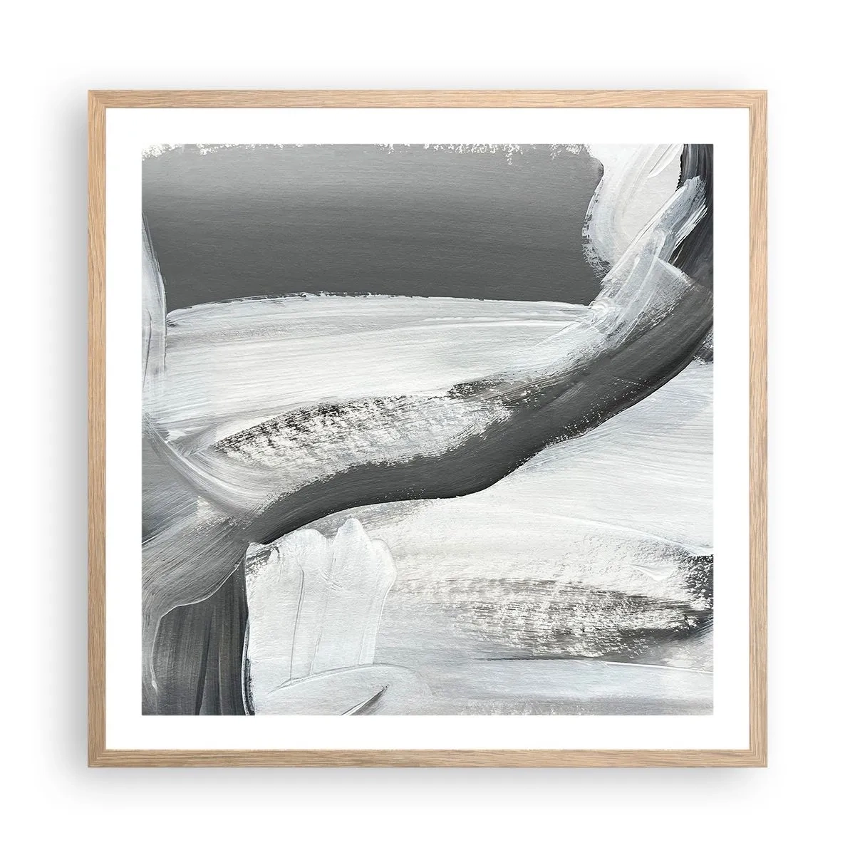 Plagát v ráme zo svetlého duba - Pevným pohybom - 60x60 cm