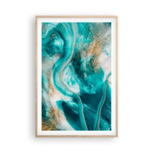 Plagát v ráme zo svetlého duba - Rieka zlata - 61x91 cm