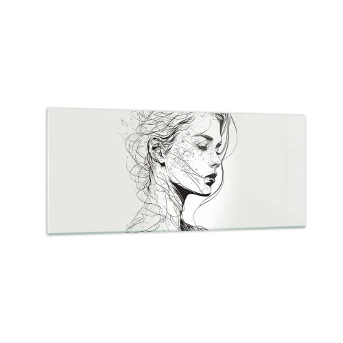 Obraz na skle - Portrét v zamyslení - 120x50 cm