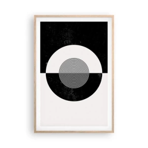 Plagát v ráme zo svetlého duba - Harmónia v čiernej a bielej - 61x91 cm