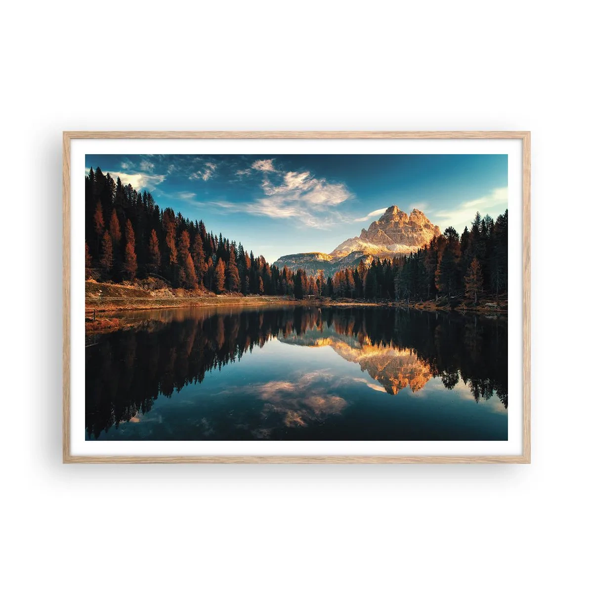 Plagát v ráme zo svetlého duba - Dvojitá krajina - 100x70 cm