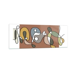 Obraz na skle - Abstrakcia, ktorá stojí za úsmev - 140x50 cm