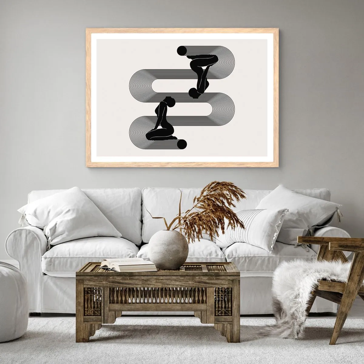 Plagát v ráme zo svetlého duba - Zmyselná symetria - 50x40 cm