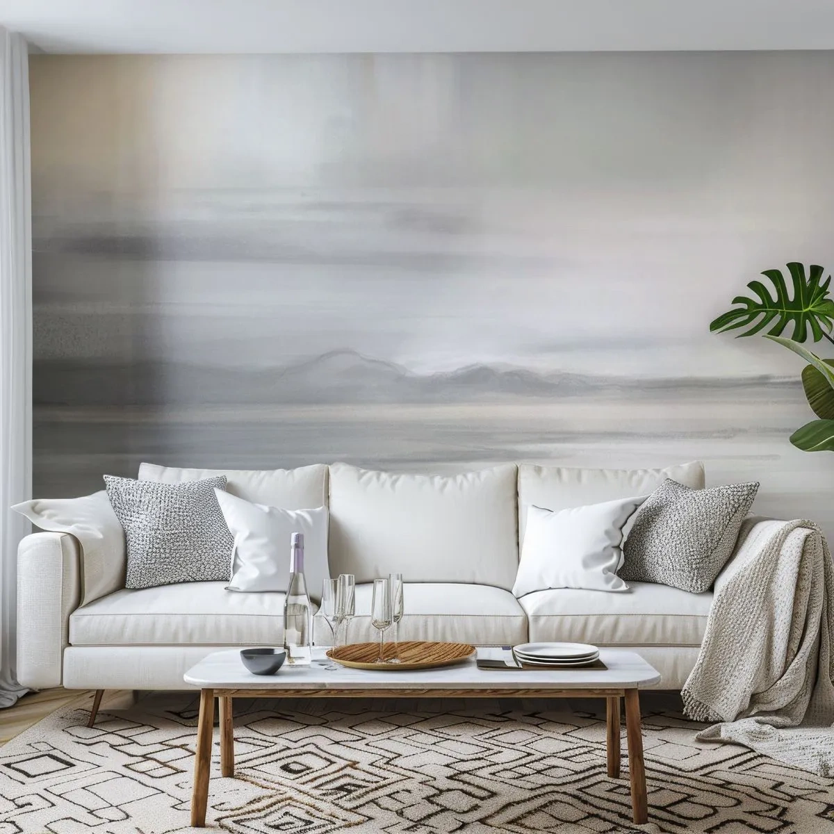Fototapeta Standard Eco - Zamyslená diaľka - Svetlý, Kus, Abstrakcia - 200x140 cm