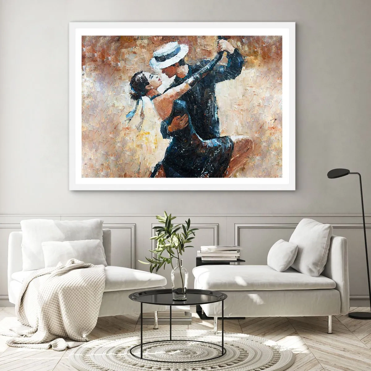 Plagát v bielom ráme - A la Rudolf Valentino - 70x50 cm
