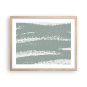Plagát v ráme zo svetlého duba - Abstrakcia v zimnom štýle - 50x40 cm