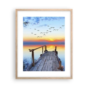 Plagát v ráme zo svetlého duba - Je čas isť späť… - 40x50 cm