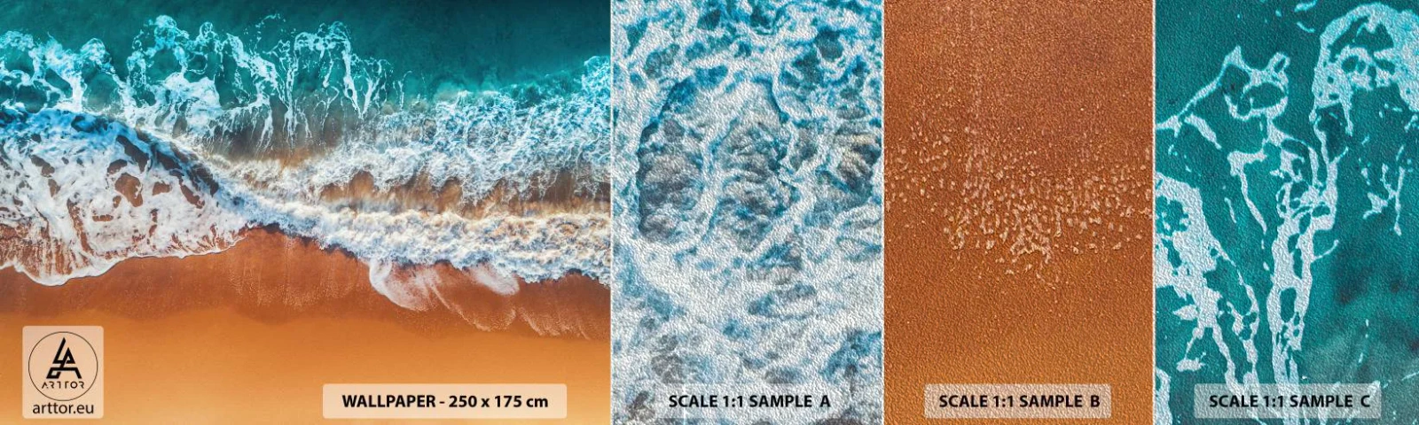 Vzorka fototapety Premium Sand - Vždy pár - Krajina, More, Pláž - 100x30 cm