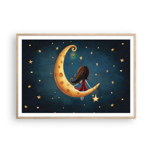 Plagát v ráme zo svetlého duba - Kedysi dávno… - 100x70 cm