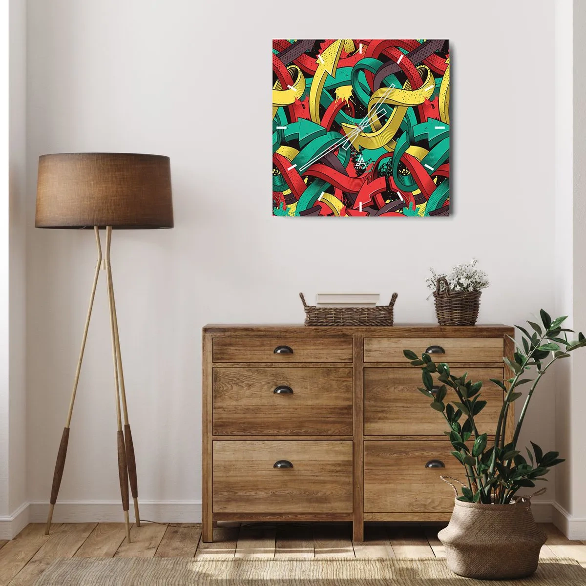 Nástenné hodiny - Kadiaľ do cieľa? - 40x40 cm