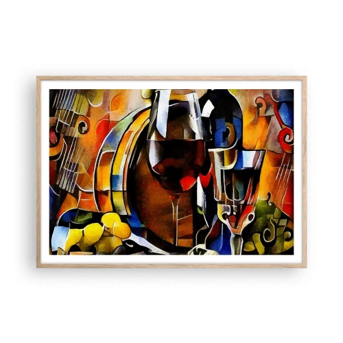 Plagát v ráme zo svetlého duba - Aj svet dostáva farby - 100x70 cm