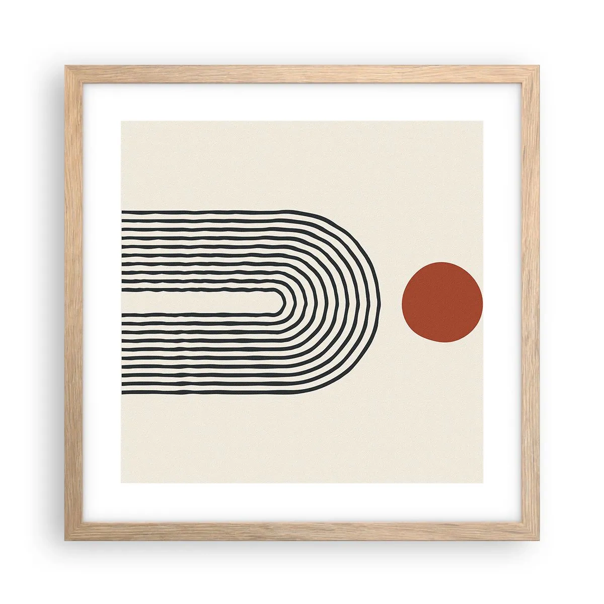 Plagát v ráme zo svetlého duba - Magnetizmus tvarov a farieb - 40x40 cm