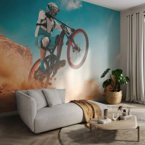 Fototapeta Premium Sand - Cyklistický démon šialenstva - Bicykel, Rýchlosť, Športové súťaže - 200x140 cm